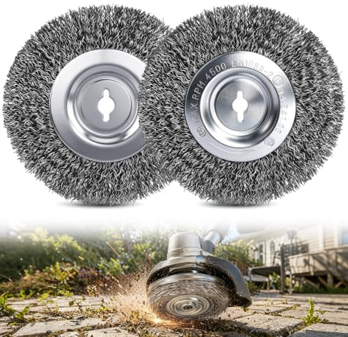 2-pack borstar i rostfritt stål kompatibel med Einhell fogrengöringsmedel batteri | Robust ersättningsborste stål för fogrengöring av terrasser, gångvägar och gatstenar (10 mm tjocklek)