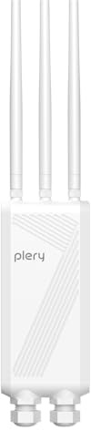 PLERY BE3600 Repeteur WiFi 7 Exterieur Point d'accès Extérieur avec POE | Double Bande 5GHz/2.4GHz Gigabit Port Répéteur WiFi Puissant Amplificateur Extérieur 3 * 5dBi Antenne WiFi Longue Portée WPA3