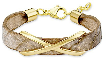 s. Oliver Damen-Armband Edelstahl Leder 19 cm -540