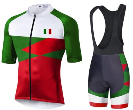 UGLY FROG Bike Wear Herren Radtrikot Set, Atmungsaktiv Quick-Dry Kurzarm Radsport-Shirt + Gel Gepolsterte Shorts