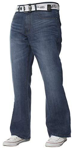 Kruze - Pantalones vaqueros para hombre con corte para botas, acampanados y anchos, talla grande y larga, todas las tallas de cintura