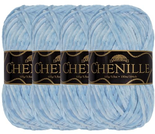 JubileeGarn Chenille-garn – kamgarn – 100 g/nystan (4 nystan, 116 Empyrean)