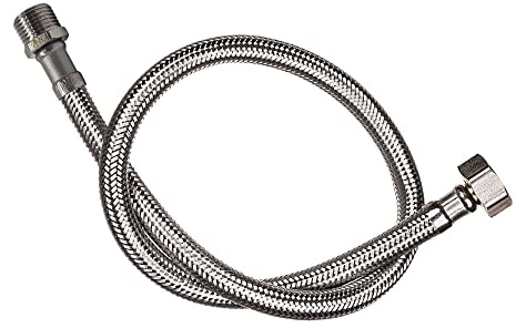 DOJA Industrial | Flexschlauch | AG 3/8- IG 1/2 | 40 CM Länge | Edelstahl Panzerschlauch fuer Wasserhahn, Waschbecken, Hahn, Bad, Kueche | Flex Schlauch Armatur | Anschlussschlauch/Verlaengerung