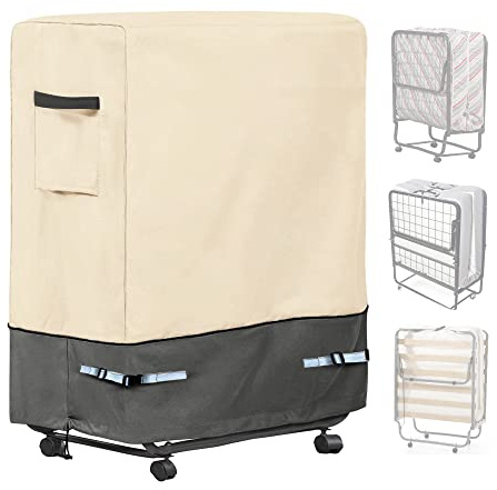 Aaaspark Copertura per letto con rotelle, in tessuto Oxford impermeabile, universale, traspirante, copertura per la conservazione del letto pieghevole, per letti singoli da 96,5 cm