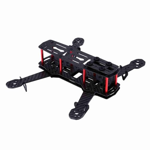 Demeras Drohnenrahmen-Kit, RC-Drohnenrahmen-Kit FPV-Rennflugzeugrahmen für 4-Achsen-FPV-Drohnenzubehör (Kohlefaser), verformtes Modell