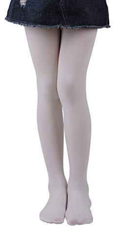 EVERSWE Girls Semi Opaque Tights, 40D Microfiber Tights (11-13 Years, Cream)