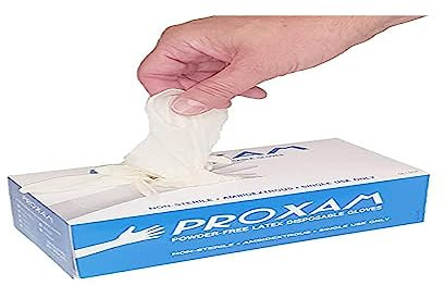 Value Aid Unisex Latex Powder Free Non-sterile - Box of 100 Extra Large Gloves, White, XL UK