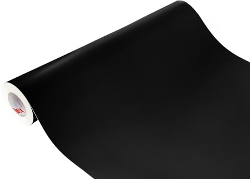 DecoMeister Vinilo Adhesivo para Muebles 100x50 cm - Negro Mate | Papel Decorativo Autoadhesivo Lavable para Cocina y Baño, Película Impermeable y Termoformable para Renovar Armarios y Mesas