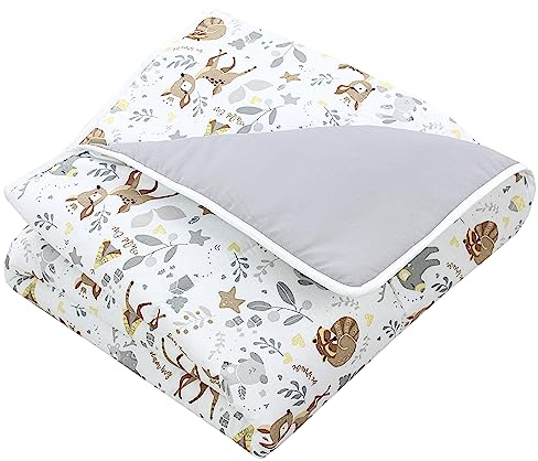 TupTam Krabbeldecke für Baby 120x120 cm - Gepolsterte Spieldecke Baby Baumwolle, XXL, OEKO-TEX, Weich & Hautfreundlich, Farbe: Wilde Tiere