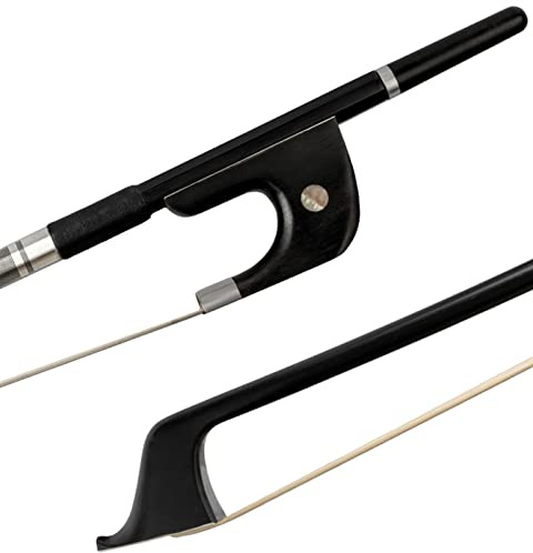 bogen für violine Aufrechter Kontrabass-Bogen Aus Karbonfaser, 1/2 Größe, Für Fortgeschrittene Spieler, Starkes Und Langlebiges Ebenholz, Frosch, Natürliches Pferdehaar violine bogen