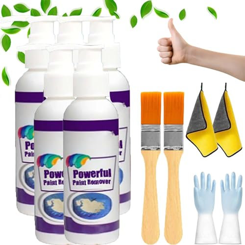 Gienslru Powerful Paint Remover, Paint Remover for Metal Surfaces, Paint Remover from Wood, for Paint Removal on Steel Panels, Security Doors, Hardware, and Other Surfaces (5pcs)