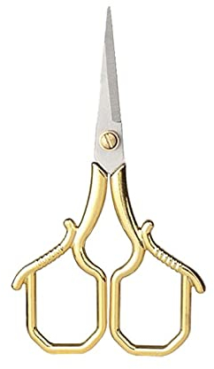 ZzzaNa jd Bastelschere, Bunte Stickschere, Edelstahl, scharfe, Spitze Schere for Basteln, Fadenschneiden, Handarbeiten, Garn und Nähen Schere (Color : Gold)