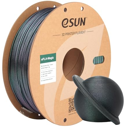 eSUN Dual Color PLA Filament 1.75mm, ePLA-Magic Glitter 3D Drucker PLA Filament, Maßgenauigkeit +/- 0.05mm, 1KG Spule (2.2 LBS) für 3D Drucker, Dunkel Glänzendes Grün