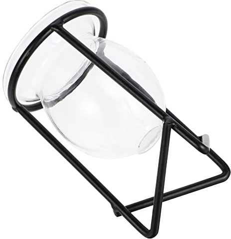 1 Jarrón Hidropónico Geométrico De Metal Negro para Decoración del Hogar Y El Comedor.