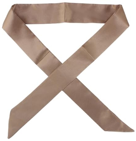 SUBLXPoten Seidentuch Kleiner Seidenschal mit festem Griff, Tasche, Bänder, Stirnband, Damenmode, Satin, Haargummi, Lange Schals(D80)