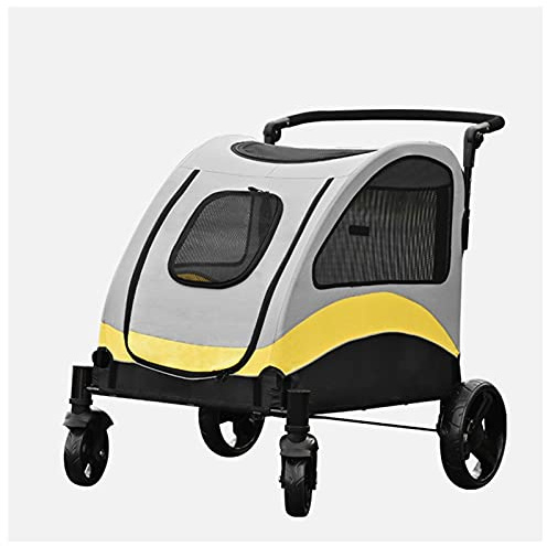 Großer Hundebuggy, Premium-Haustierbuggy für behinderte Katzen und Hunde, zusammenklappbare Haustierausrüstung, atmungsaktiv, für mehrere Haustiere geeignet, Tragkraft bis 130 Pfund