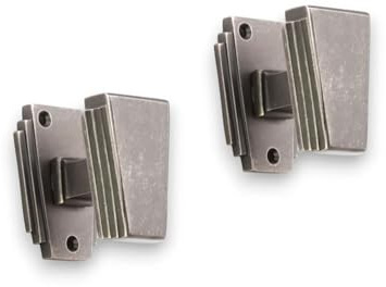 Infinity Decor Art Deco Mortice Door Knobs in Solid Brass- Victorian Period Style Door Pull Handles. (Pewter)