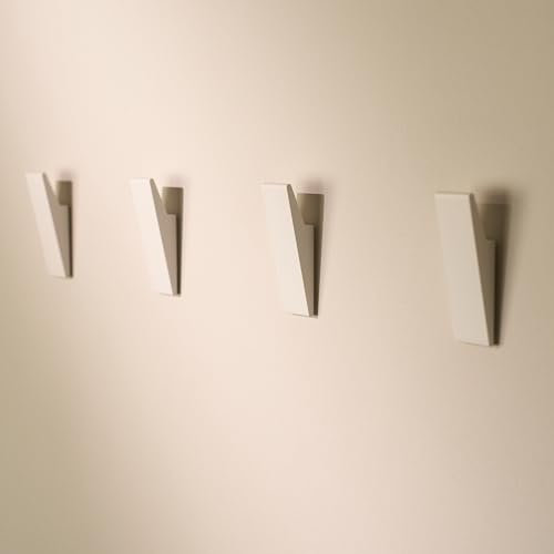 Designfabrik Hamburg Klebehaken extra stark | Haken selbstklebend | Wandhaken | Handtuchhalter ohne Bohren | Haken für Küche und Bad | 4 Stück | Handtuchhalter Weiß | Modernes Design