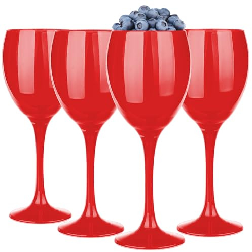 Glasmark Lot de Gobelets Rouge et Blanc - Passe au Lave-vaisselle - Laqué