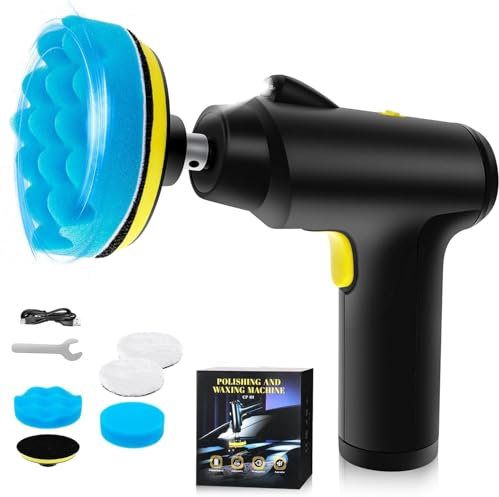 Sonhomay Kit lucidatrice per auto senza fili, portatile, portatile, per rimuovere i graffi dell'auto, kit lucidante per lucidatura e ceretta per auto
