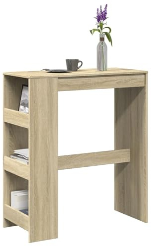 Homgoday Holzwerkstoff Barregal mit 3 Ablagen, Sonoma-Eiche, 90x40x103,5 cm - Stauraum für Küche & Wohnzimmer Model854375