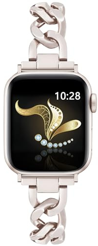 Ocaer Kompatibel mit Apple Watch Armband 42mm 41mm 40mm 38mm, Damen Metall Gliederarmband Ersatz iWatch Armband für Apple Watch Series 11 10 9 8 7 6 5 4 SE 3 2 1, Schmuck für Frauen(Polarstern)