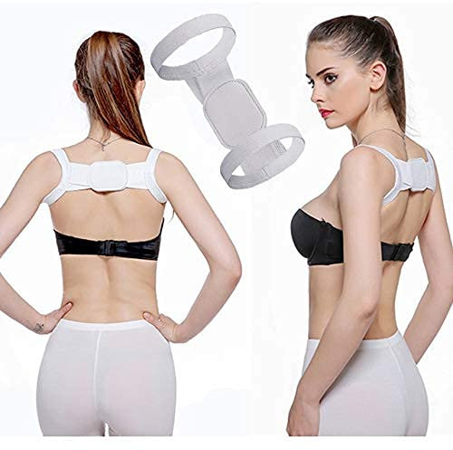XFZJCHAP Korrektor, verstellbar, Rückenkorrektor, obere Rückenbandage, Schulter-Schlüsselbein-Stützgürtel, Korrektur für Männer und Frauen, Rückenbandage (Schlankheits-Weiß, XL), gemeinnützig