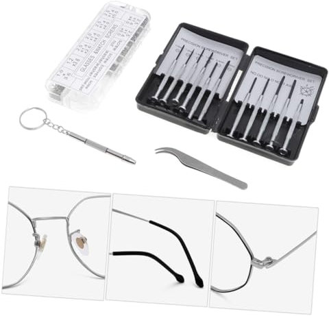 Ipetboom 1satz Brillen Reparaturset Mit Schrauben Schraubendrehern Pinzette Und Aufbewahrungstasche Praktisches Werkzeug Für Brillen Uhren Und Schmuckreparaturen