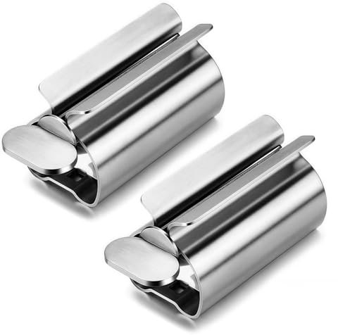 Toothpaste Squeezer,Tube Squeezer, Rotate Toothpaste Holder,2PCS Tube Squeezer Key,Holder Metal Rolling Tube Squeezer for Bathroom