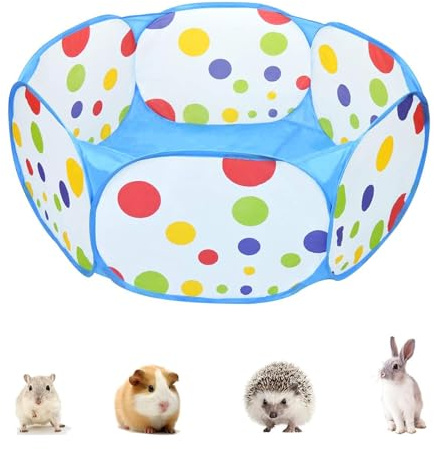 LBJFYHJN Kleintiere Laufstall, Pop-Up Faltbares Kleintierkäfigzelt, für den Außenbereich, Käfig Zelt Übungszaun mit Klappfunktion, geeignet für Kleintiere wie Kaninchen, Hamster, Meerschweinchen, Igel