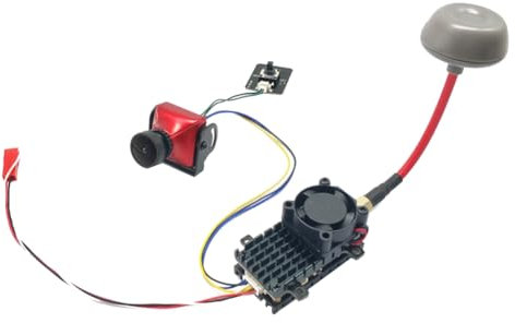 Junterone Émetteur VTX FPV 5,8 Ghz 2 W + Caméra CCD 800TVL + Antenne FPV 2000 MW 48 CH Émetteur Audio Vidéo pour Drone FPV Longue Portée