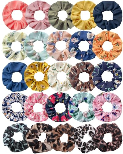 JSTHHTT 25 Stück Haargummis Seide Scrunchies für Damen, Scrunchies Haargummi, Seiden Scrunchie, Premium Satin Haargummis, Elastische Gummibänder Haarband für Damen & Mädchen