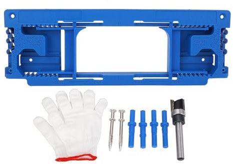 Kit de gabarit à charnière de porte, modèle de routeur à charnière réglable polyvalent pour 2-1/2 à 6 pouces de charnières 1-3/8 à 2-1/2 pouces, 2 mécanismes de glissement
