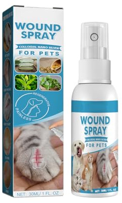Uzionoie Reinigung von Wunden bei Hund und Katze,Wundspray für Tiere,Reinigung und Pflege von Wundbereichen für Alle Tierarten Geeignet,Hautpflege für Hunde 30ML