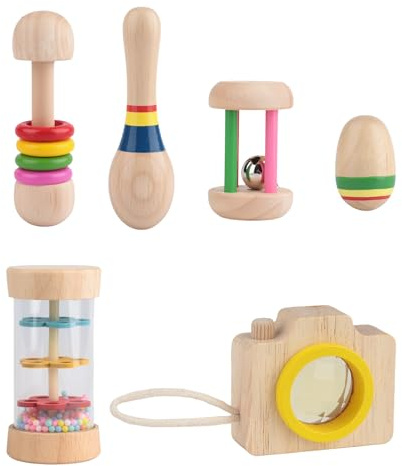Baby Rassel - Toy Montessori Spielzeug Baby Babyrassel Rassel Teething Toys 0-6 Monate Krabbelspielzeug, Stimuliert Sinne Und Unterstützt Zahnung, Pflegeleichtes Babyspielzeug