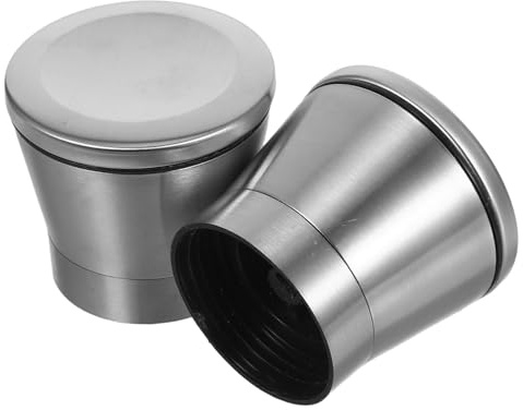 VICASKY 2pcs Stainless Steel Grinder Caps Replacement Parts Kitchen Grinder Covers for Manual Salt Pepper Mill Slip Resistant Accessories
