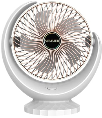 Hitburu Ventilador De Sobremesa | Ventilador Portátil Recargable Para Exteriores Y Escritorio - Dispositivo Personal Silencioso Con 3 Velocidades Para Uso En Hogar Trabajo Mesa De Escritorio Exterior