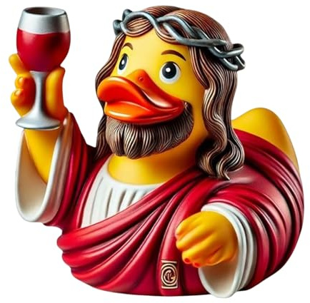 Generisch Jesus Duck | Weihnachts Resin Jesus Duck Figur,Süße Deko für Erwachsene Küche Büro Auto Schlafzimmer Schreibtisch Kirchenfensterbank Wohnzimmertisch Geschenkidee