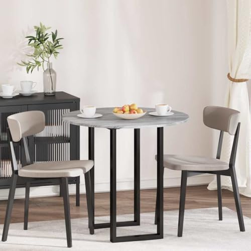 Qnhdfrt Tischplatte 80x80 cm Grau Sonoma 1,5 cm stark aus Holzwerkstoff Matte Arbeitsplatte moderner Esstisch Schreibtischplatte für Wohnzimmer Büro Küche Esszimmer