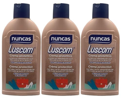 Crema Protettiva Lucida ed Impermeabilizza Pellami di Alta Qualità, non Contiene Siliconi, 200ml (3 Unità)