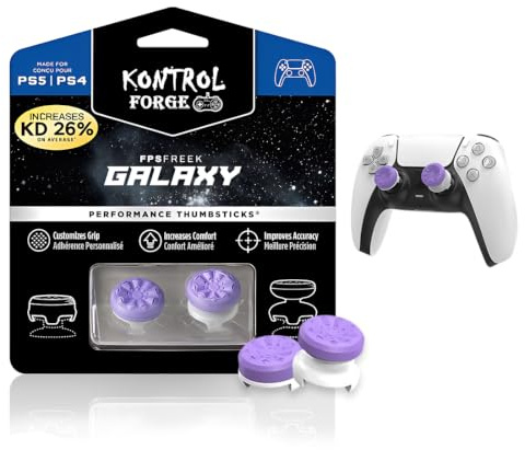 KEPYATI 2 Pcs Black Para Playstation 4 (Ps4) Y Playstation 5 (Ps5) | Pulgares De Rendimiento | 1 Tiro Alto, 1 Tiro Medio | Purple