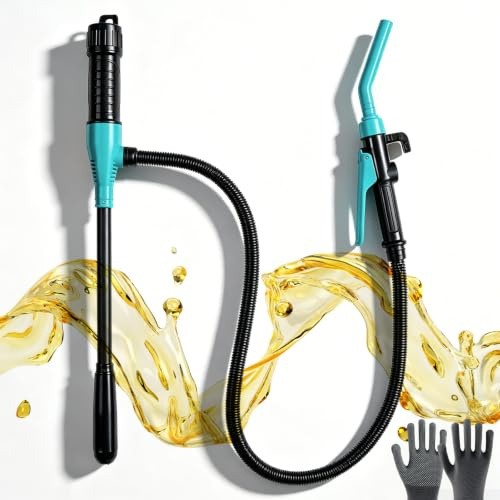 Bensinpump för behållare: Elektrisk bensinpump batteri, batteridriven bränslepump, bärbar elektrisk oljepump 2,4 GPM (9 l/min) för bil, motorcykel, till bensin, diesel, bränslen (blå)