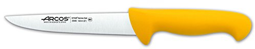 Arcos Couteau de Boucher en Acier Inoxydable Nitrum. Lame 200 mm. Couteau de Cuisine Professionnel pour Viande. Poisson et Légumes. Manche Ergonomique en Polyoxyméthylène. Série 2900. Couleur Jaune