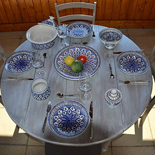Service zu Couscous Suppenteller Bakir blau – 8 Pers