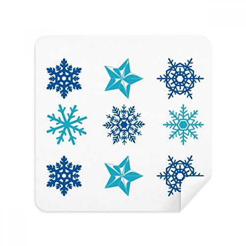 Kreis Weihnachten Schneeflocke Illustration Brillenputztuch Handy-Display von Wildleder Stoff 2
