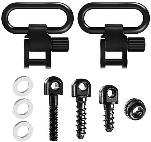 GUGULUZA Rifles Sling Swivels 1-Inch with 3 Pieces Wood Screw Studs Set for Shotguns Quick Detachable Gun Sling Mounting Kit