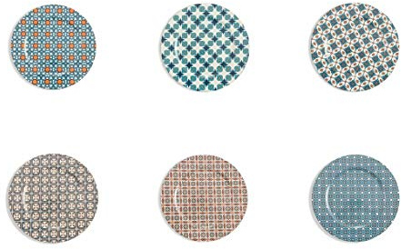 Villa D'Este Home Tivoli 2422675 Set 6 Cala Lisboa Sottopiatto Tondo, Plastica, Multicolore
