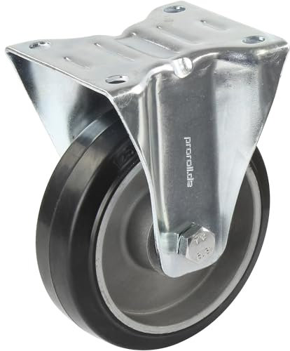 Proroll | Elastik-Vollgummi-Reifen | schwarz | Rad-Ø x Breite 125 x 40 mm | Stegfelge | Bockrolle