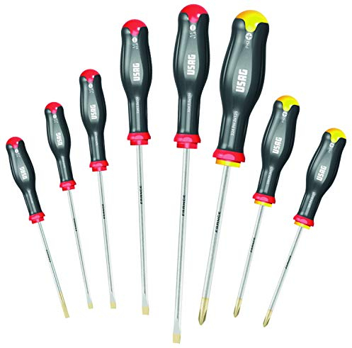 USAG 324SH8 Serie 8 giraviti per Viti a Taglio e Croce, Nero