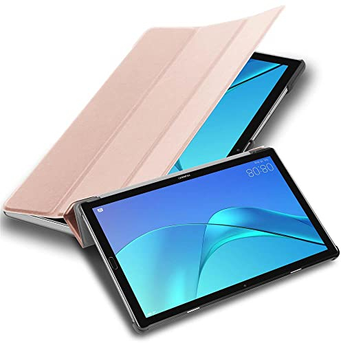 Cadorabo Hülle kompatibel mit Huawei MediaPad M5 LITE 10 (10.1 Zoll) Tablethülle mit Auto Wake Up aus Kunst Leder Klappbare Cover Hülle für Huawei MediaPad M5 LITE 10 (10.1 Zoll) Tasche in Rosa